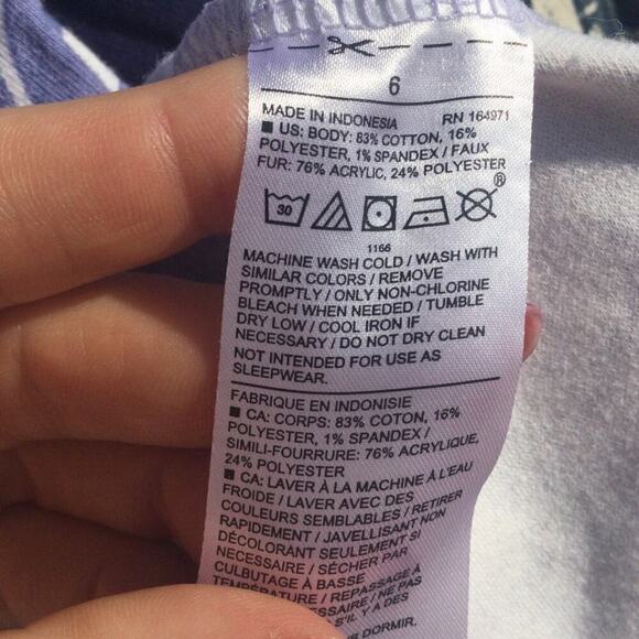 Janie and Jack Girls Dress Size 6 Blue Floral Fur Trim Ponte Rabbit Bunny Easter - Picture 8 of 9